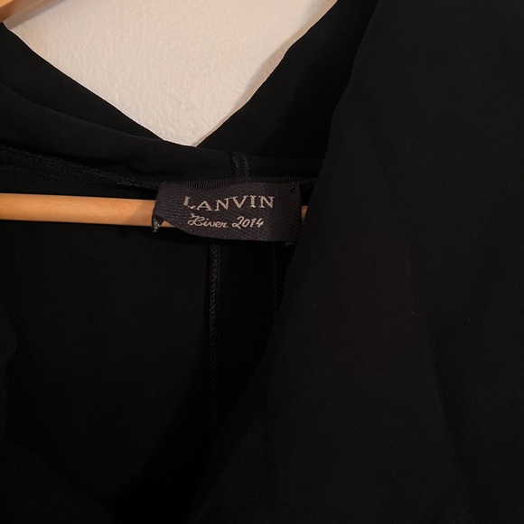 Lanvin, black oversize tunic with drape cowl neck - Picture 2 of 3